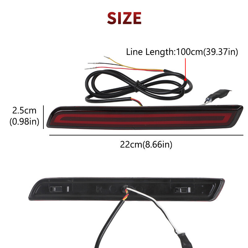 LED Rear Bumper Reflector Brake Light Tail Lamp fit for Chevrolet Malibu 2013-2015