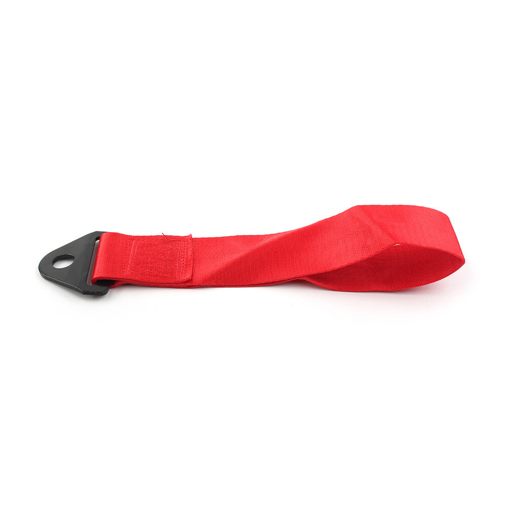 Red Racing Car Tow Towing Strap Belt Rope Rally Hook Universal Rear/Front Bumper