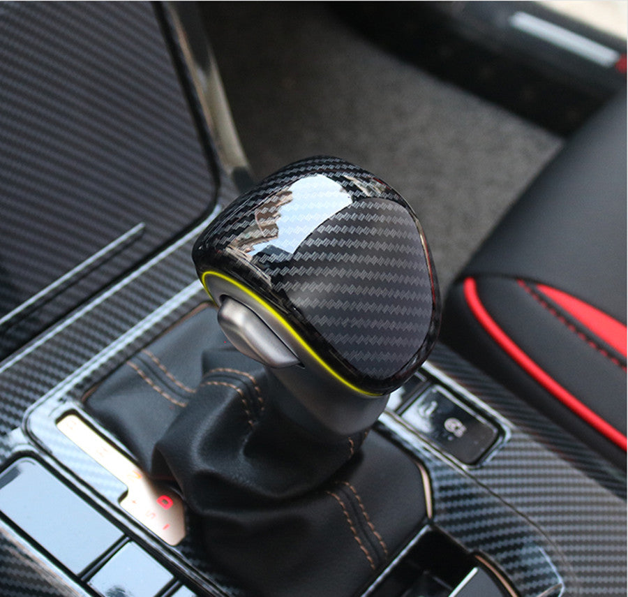 1X Carbon Fiber Look Gear Shift Knob Moulding Cover Trim for Kia Seltos 2020-23