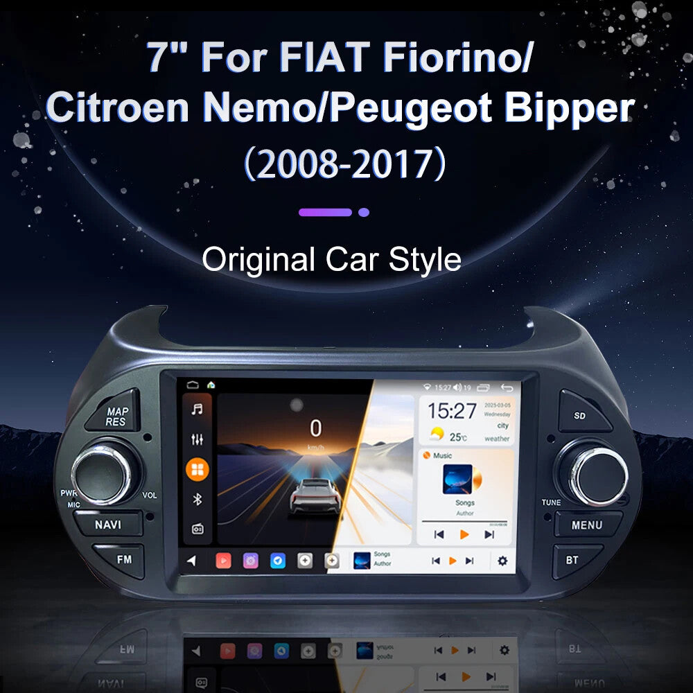 Car Radio for Fiat Fiorino for Peugeot Bipper 2008-2017 Stereo CarPlay Player Screen