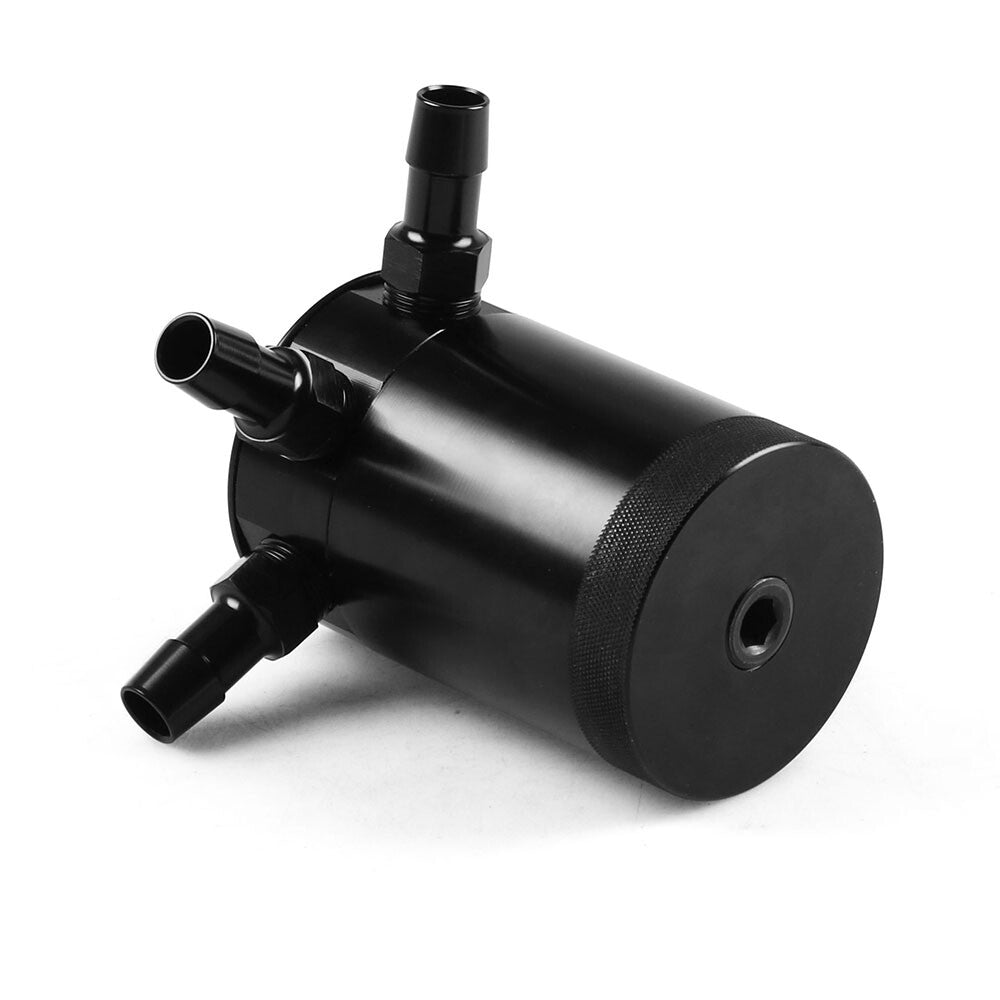 Aluminum Baffled Car Oil Catch Can Tank Separator 3-Port Air-Oil Separator