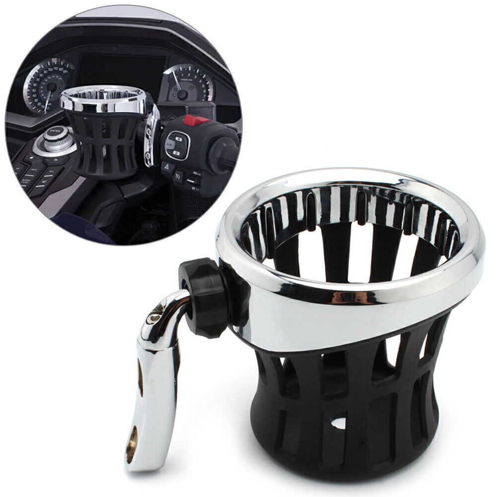 Handlebar Cup Holder Drink W/ Mesh Basket Mount Universal for Harley Motorcycle