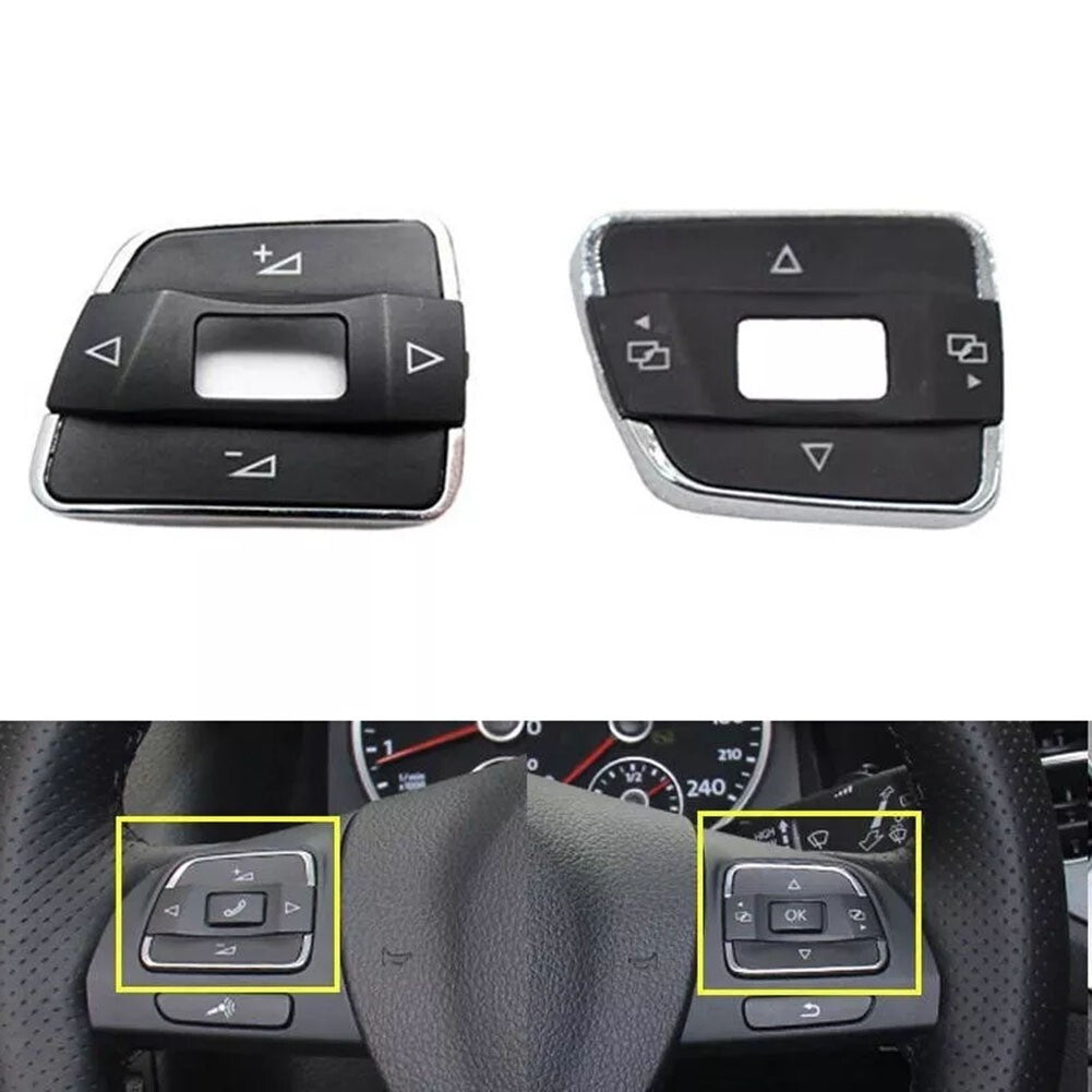 2x Multifunction Steering Wheel Volume Switch Button Trim Cover for Passat B7