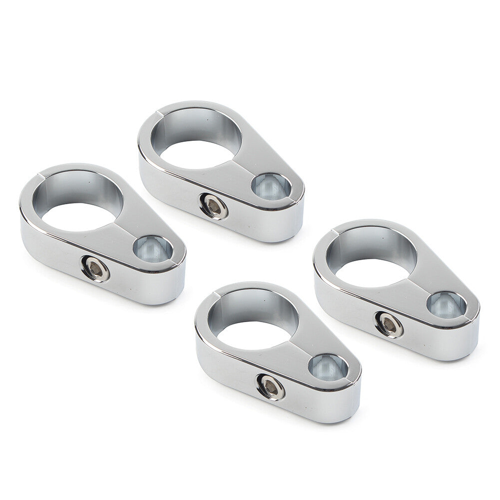 4X Motorcycle Brake Clutch Cable Wire Clamp Clip Chrome Fit for Harley 1 Handlebar