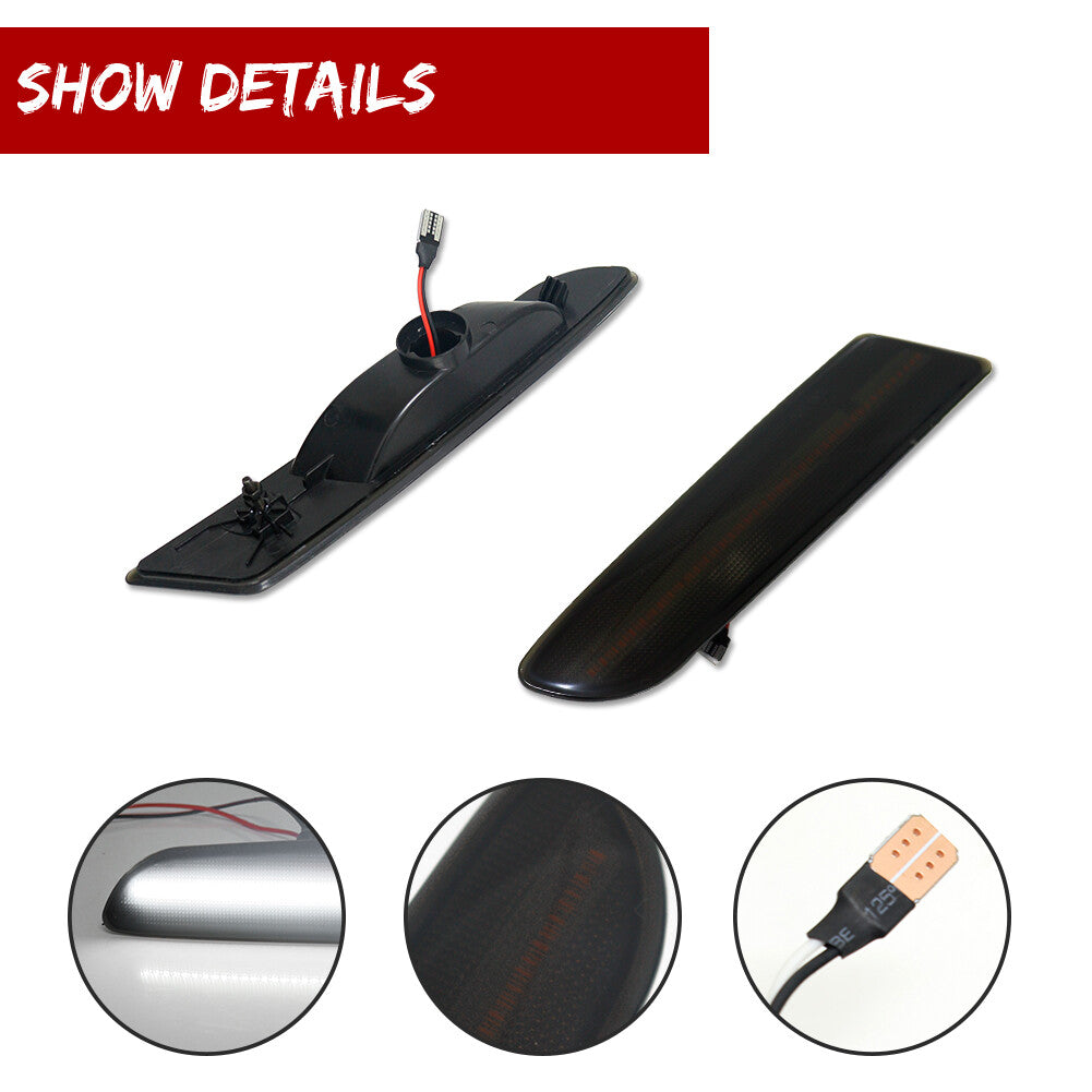 2-Pack Smoked Lens White LED Side Marker Lights for Lexus 5th Generation for ES Models