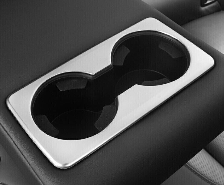 for Mazda 3 Axela 2019-23 Silver Stainless Rear Armrest Water Cup Holder Trim 1X