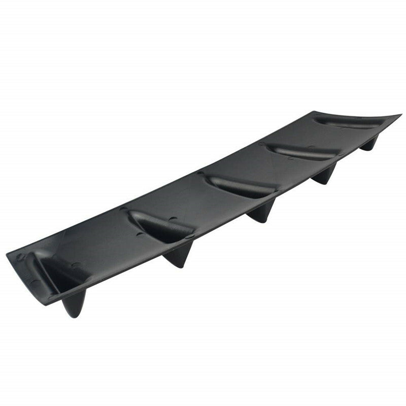 ABS Plastic Universal Black Rear Bumper Lip Chassis Diffuser Spoiler 5 Fin Shark