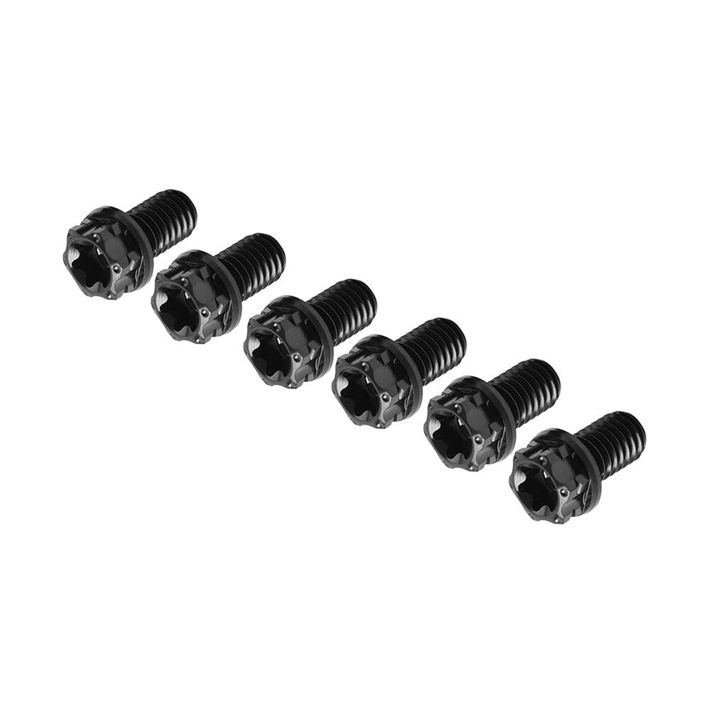 6pcs Bolts Torx Head Flange Screws M6x15mm For Motorcycle Bike Black
