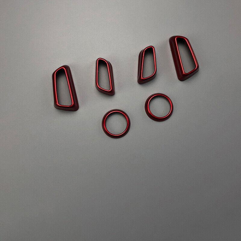 for Toyota for Camry 2018-2022 Bright Red Inner for Seat Button Handle Cover Trim 6PCS
