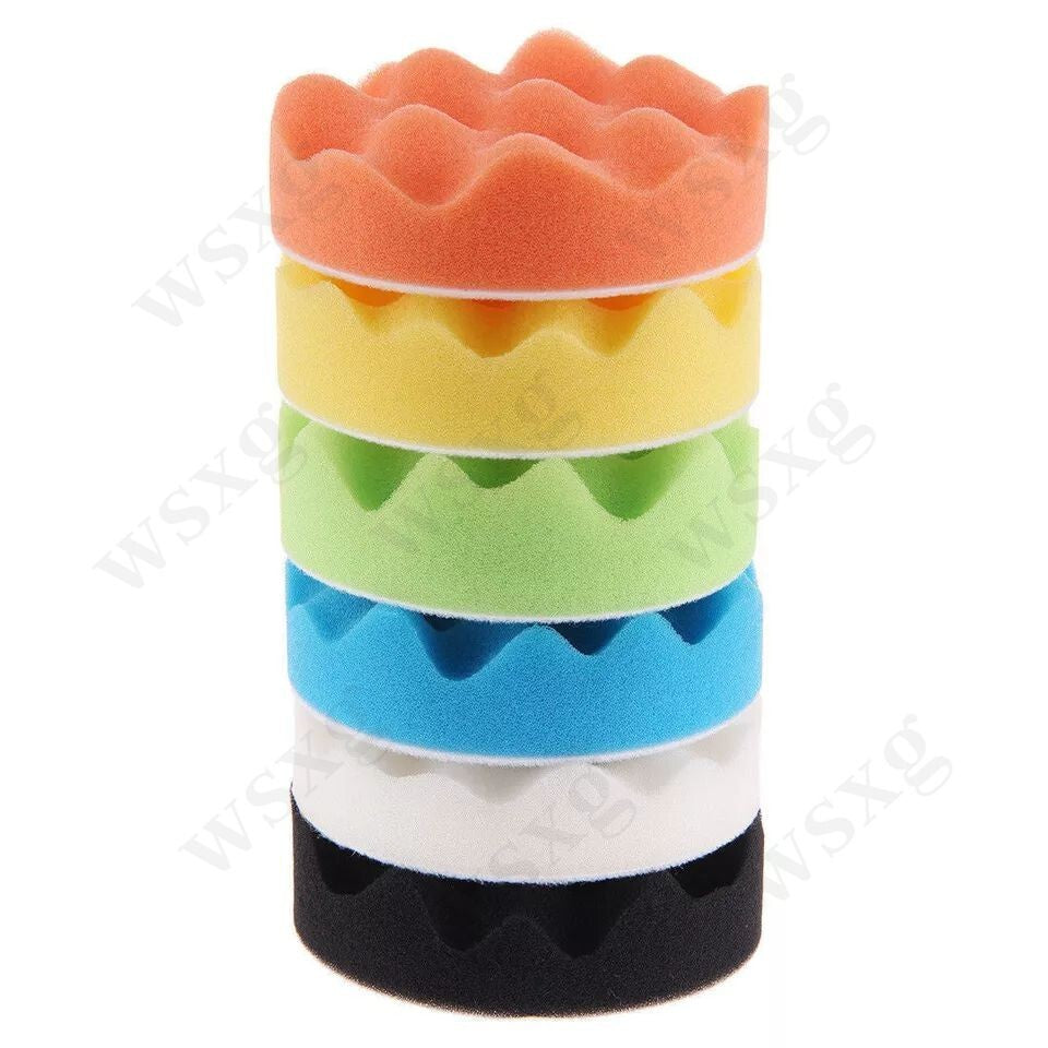 9-piece 5-inch polishing and waxing sponge pad set for composite car polishing machine