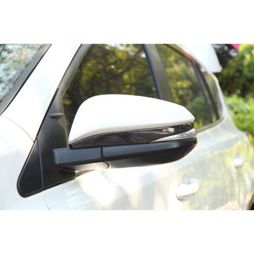 Soft Carbon Fiber External Rearview Mirror Strips Trim for Toyota RAV4 2013-2018