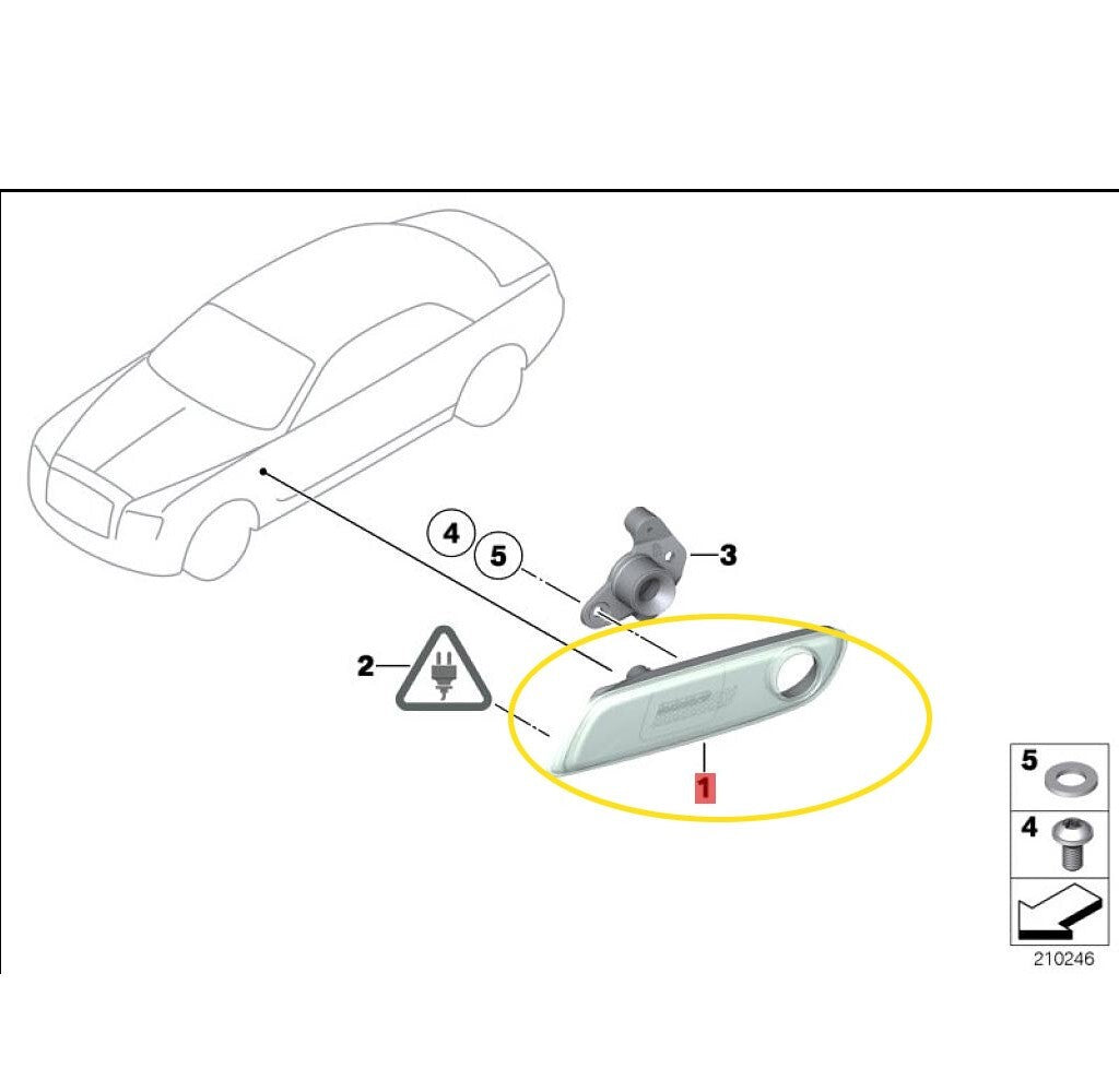 Width indicator for Rolls-Royce for Ghost Wraith Dawn (right) : 63147201194