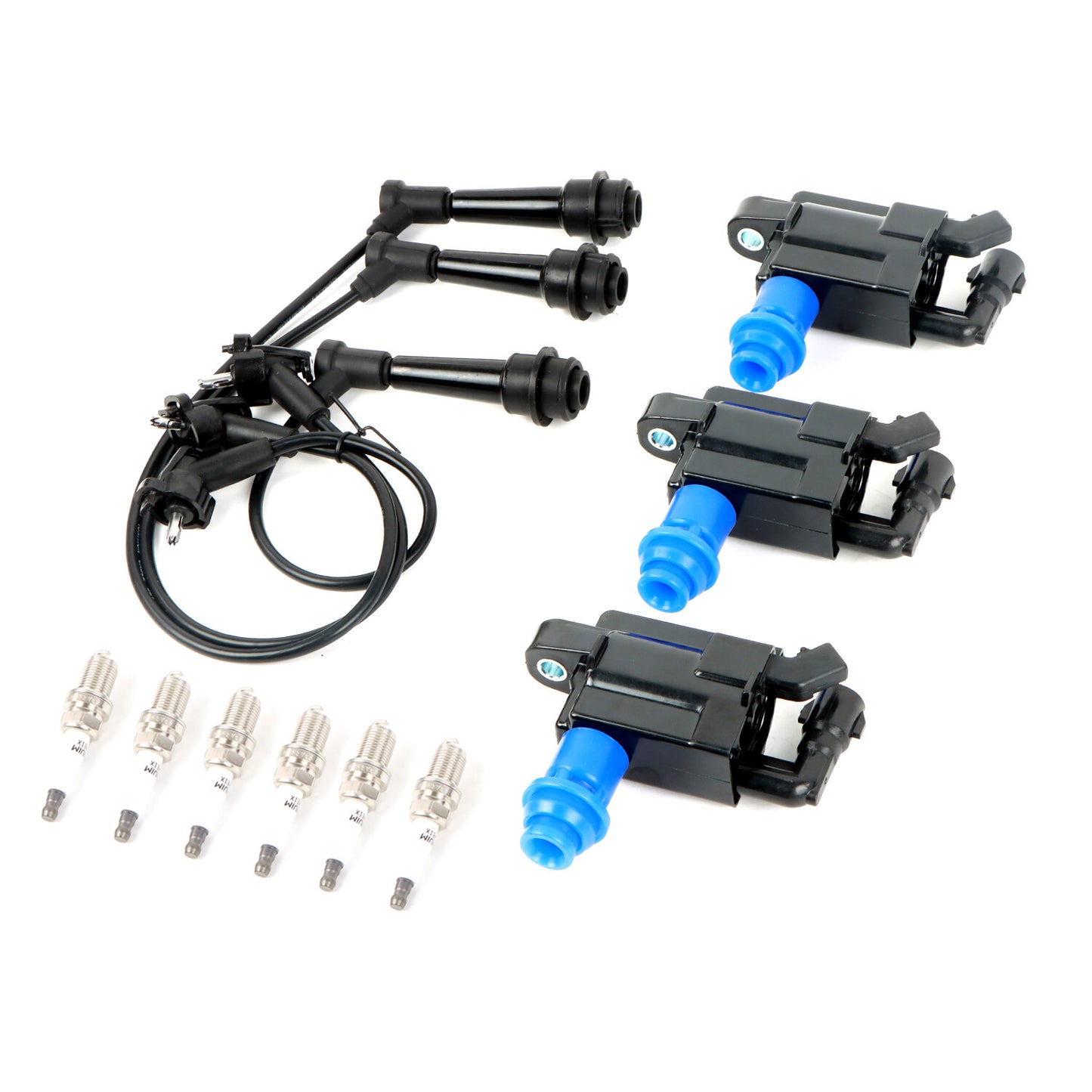 3X Ignition Coil + Wireset + 6X Platinum Spark Plug for Lexus IS300 3.0L UF228