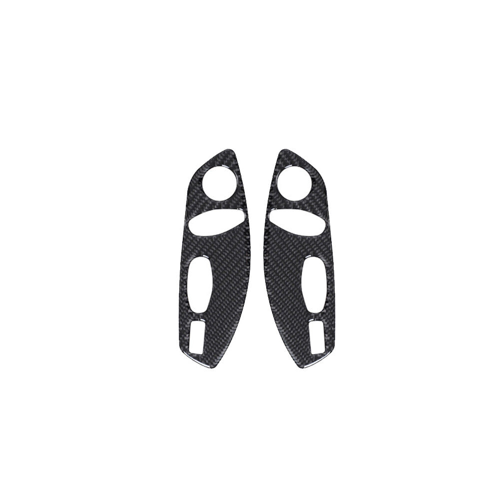 2x Carbon Fiber for Seat Button Adjustment Cover Trim for Porsche 718 2016-2022
