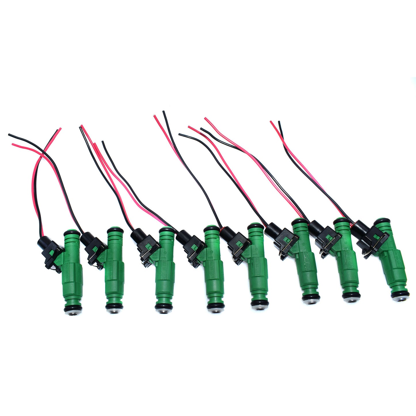 8 sets of fuel injectors and wiring harness connectors suitable for Chevrolet,for Volkswagen,for Audi,and for Volvo vehicles with a speed of 42 lb-ft and a capacity of 440 cc.