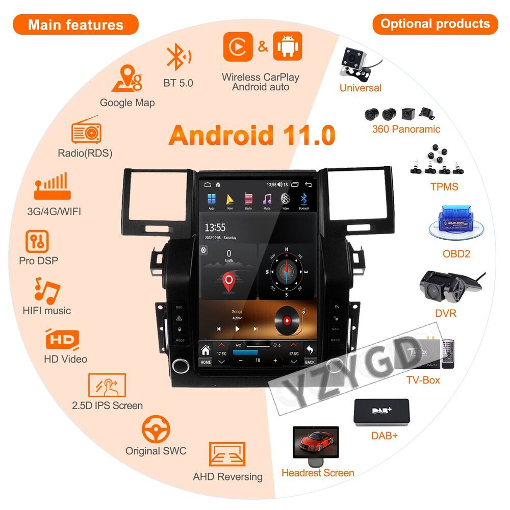 for Land Rover for Range Rover Sport 2005-2009 Car Radio Screen Carplay 2 Din Stereo