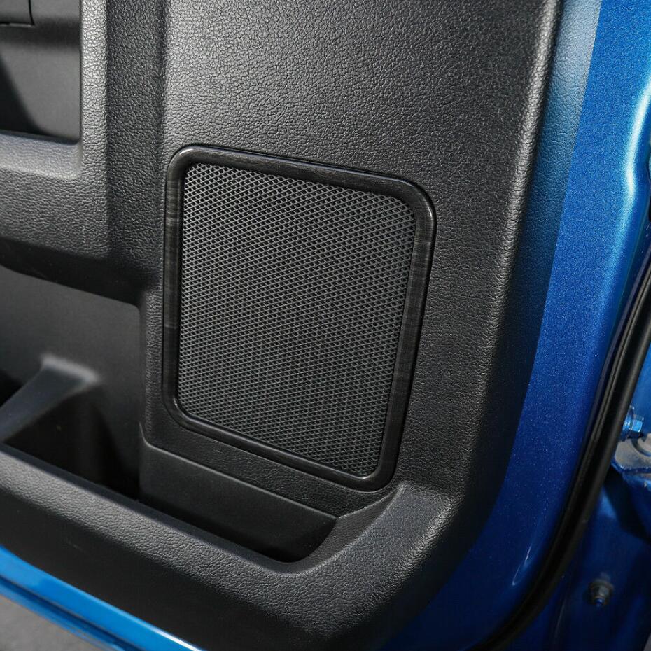 For 15-20 for ford F150 Black Wood Grain Front&Rear Door Speaker Cover Frame Trim 4P