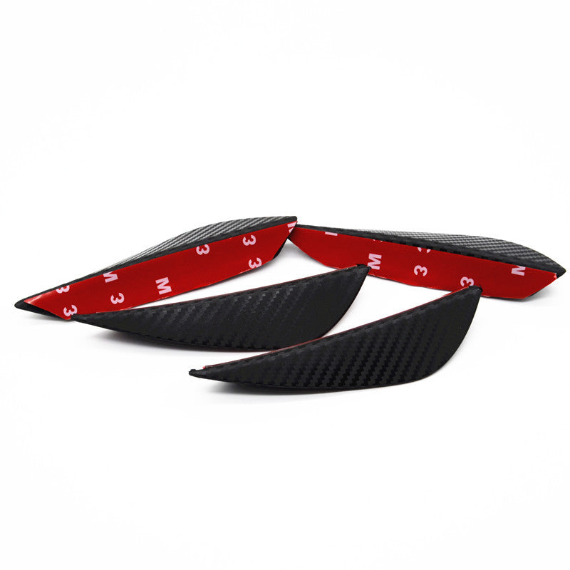 4pcs Front Bumper Splitter Fins Lip Trim Tip Carbon Fiber Style Body Spoiler