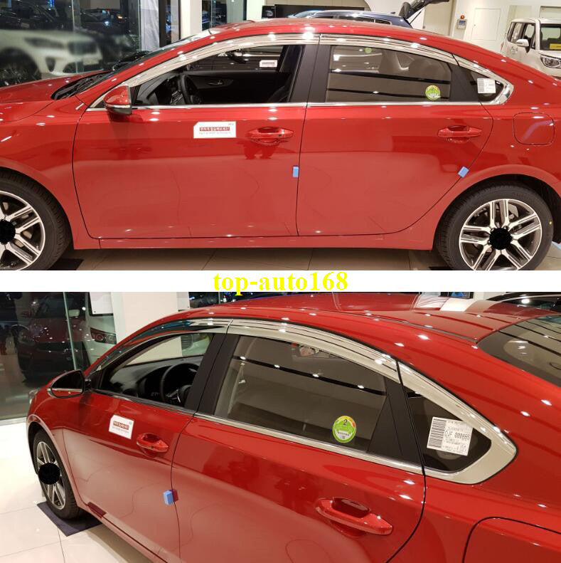 for Kia Forte 2019-23 ABS Chrome Window Visor Vent Shade Rain Guard Deflector 6X