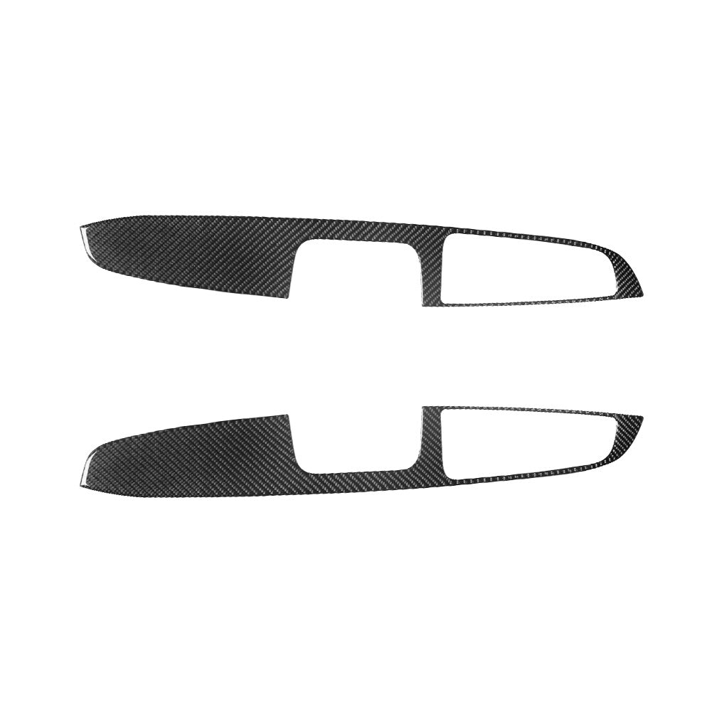 2Pcs Carbon Fiber Front Door Window Lift Panel Cover Trim for Chrysler 300 05-07