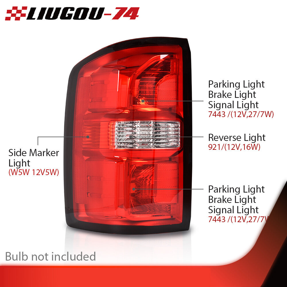 One pair of red taillights and brake lights suitable for 2014-2018 for GMC for Sierra 1500 2500 3500 HD