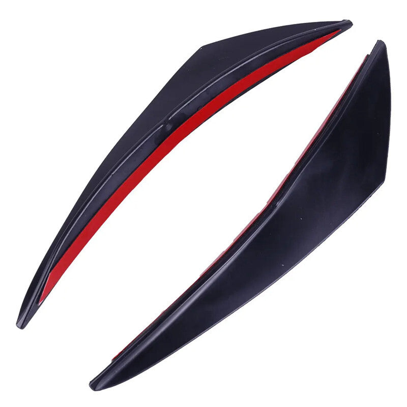 Car Black Front Bumper Lip Diffuser Body Splitter Fins Body Spoiler Chin Pad Kit