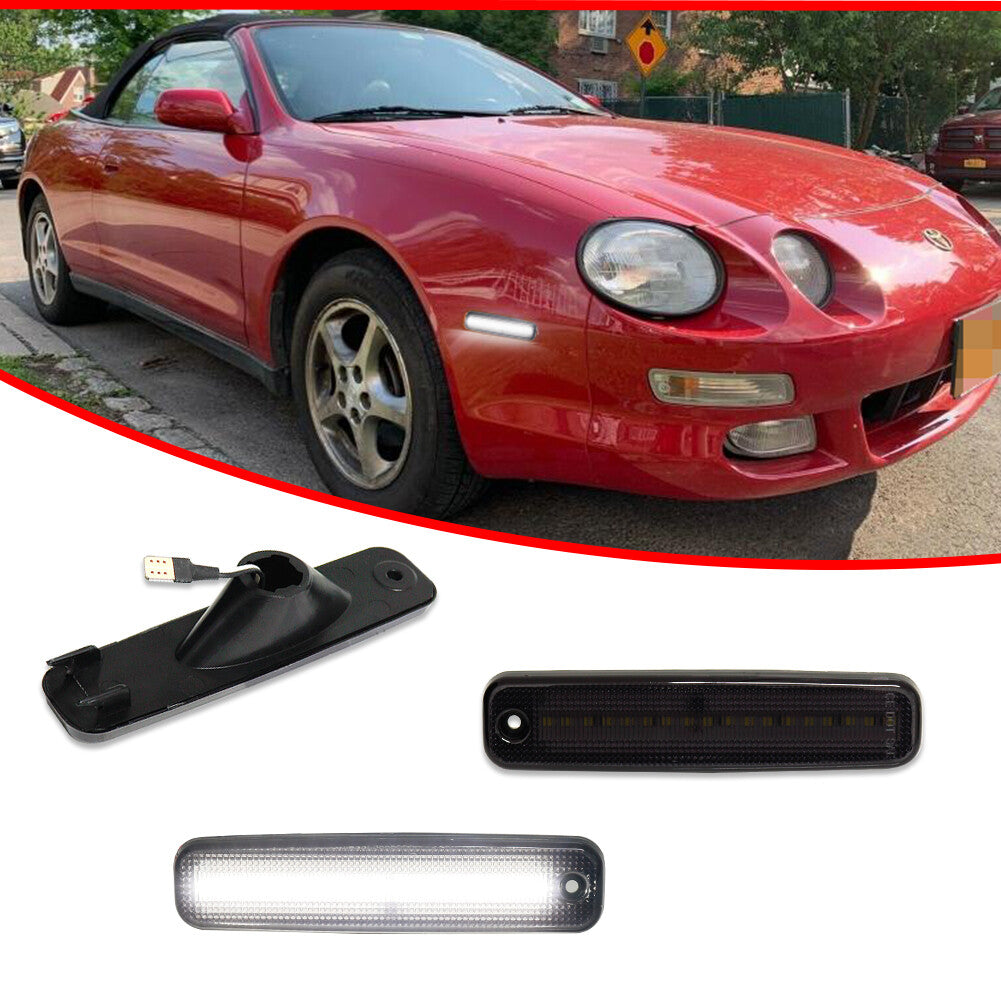 Smoked white front corner side marker parking lights for 1994-1999 for Toyota Celica