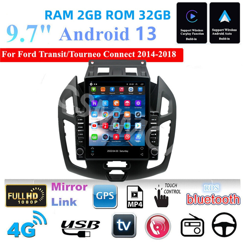 Fit for Ford Transit Connect 2014-2018 Android 13 Car Stereo Radio GPS Carplay