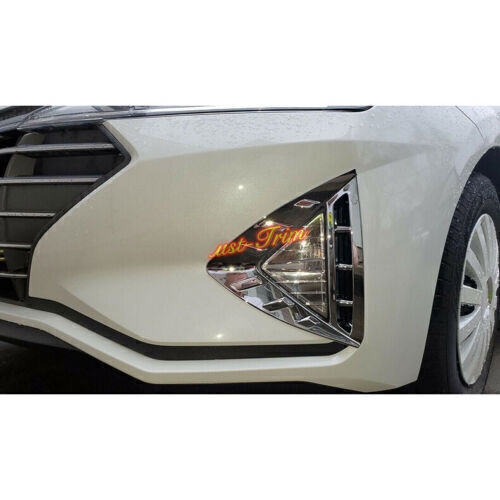 for Hyundai for Elantra 2019-2020 Chrome Front Fog Light Lamp Frame Cover Trims 2Pcs