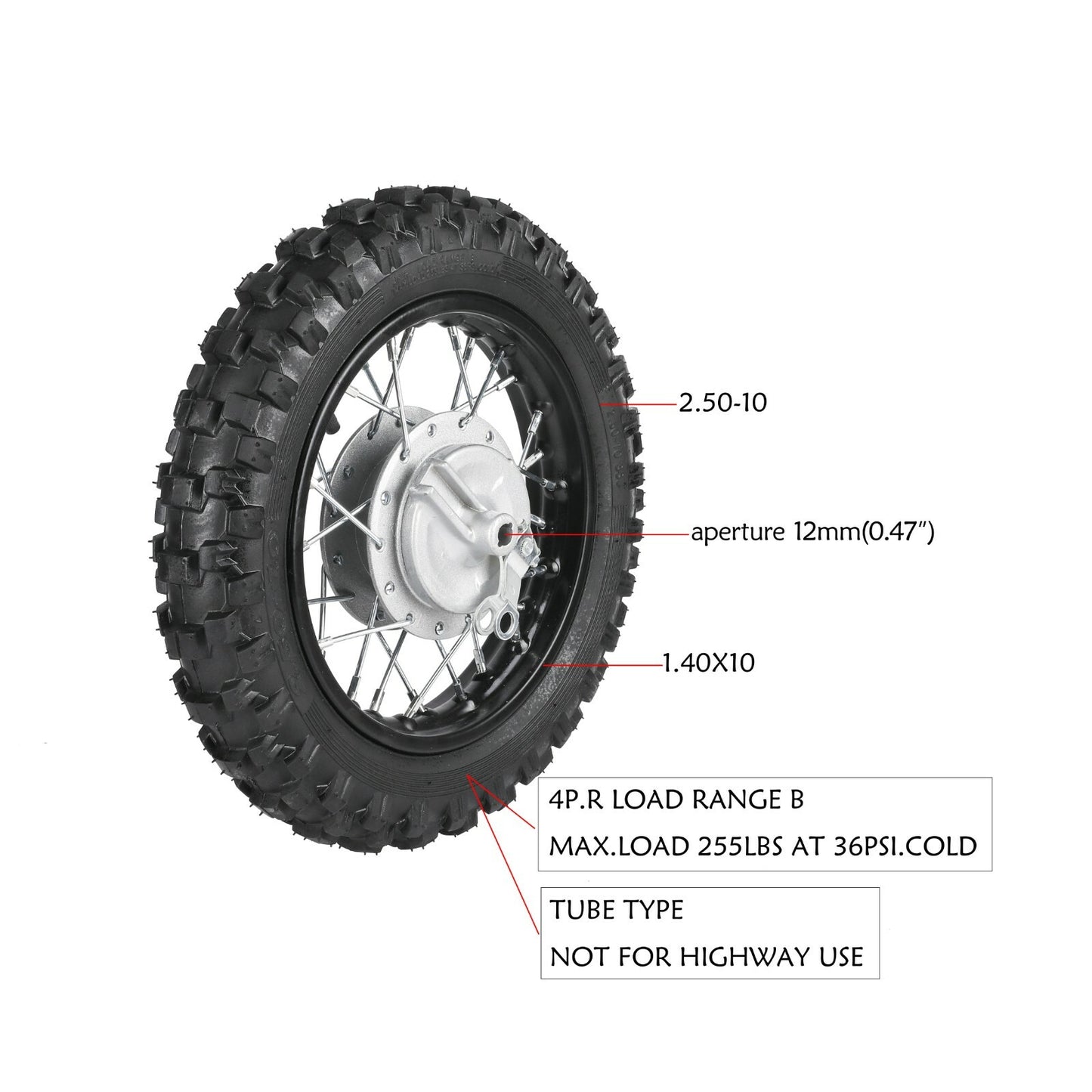 10-inch wheels, 2.50-10 rims and fork kit for CRF50 Baja dr49 SSR 70CC TTR50