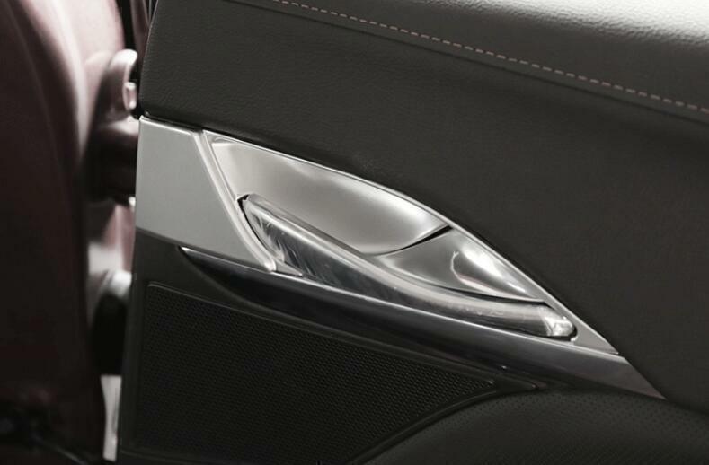 Inner Door Handle Bowl Frame Trim 4P ABS Matte Silver for Cadillac CT4 2020-2024