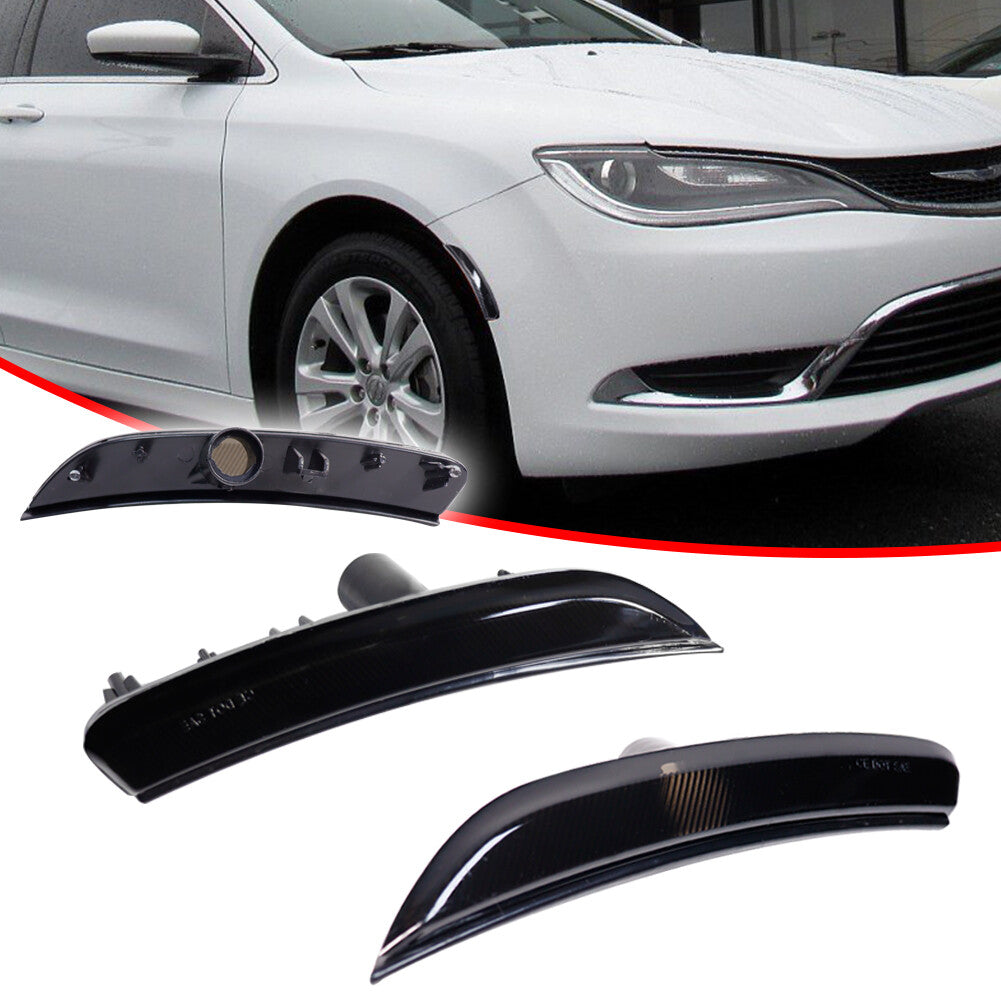 Smoked Side Marker Signal Light Housing Kit for 2015, 2016, and 2017 for Chrysler 200