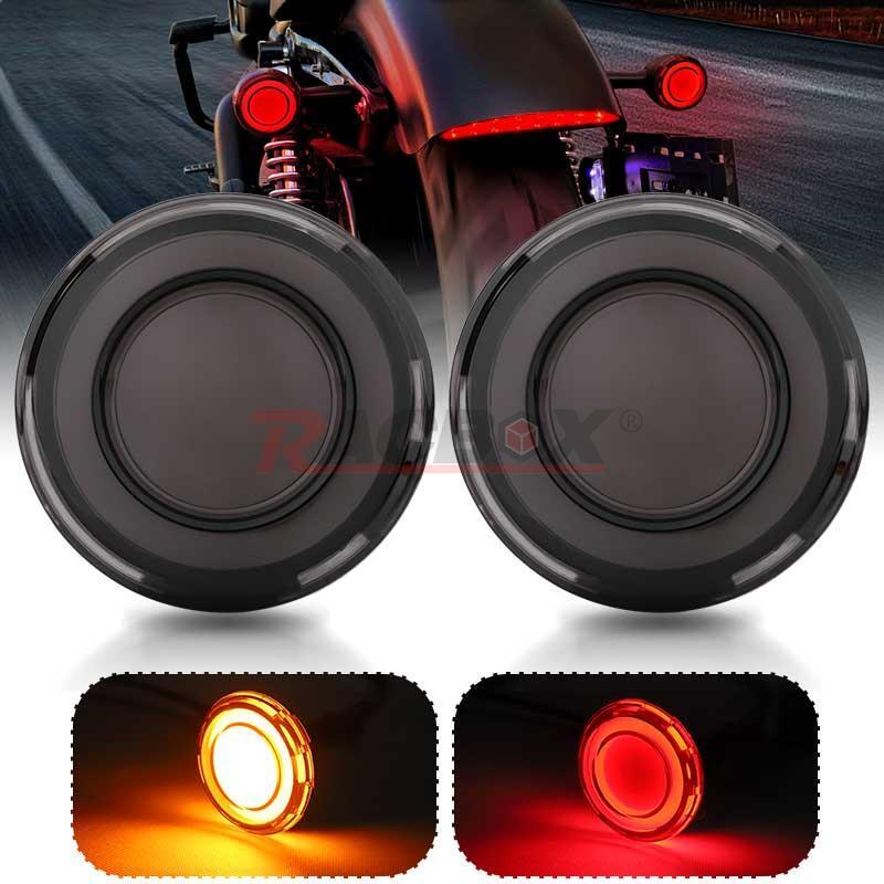 Front LED Turn Signal Light DRL Smoke Lens Fits for Softail Touring Sportster