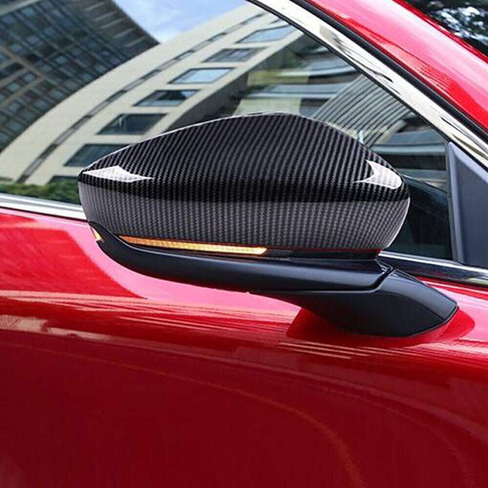 2P Carbon Fiber Rear View Side Door Mirror Cover Trim for Mazda CX-30 CX30 20-24