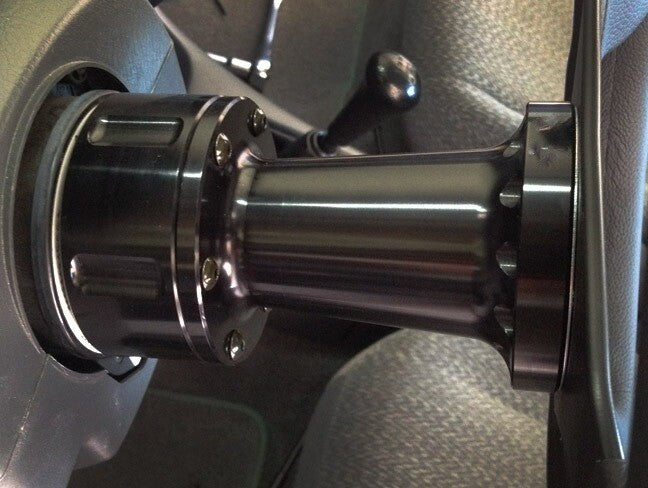 Aluminum Steering Wheel Extender Adjustable Hub Adapter 4/101mm Black