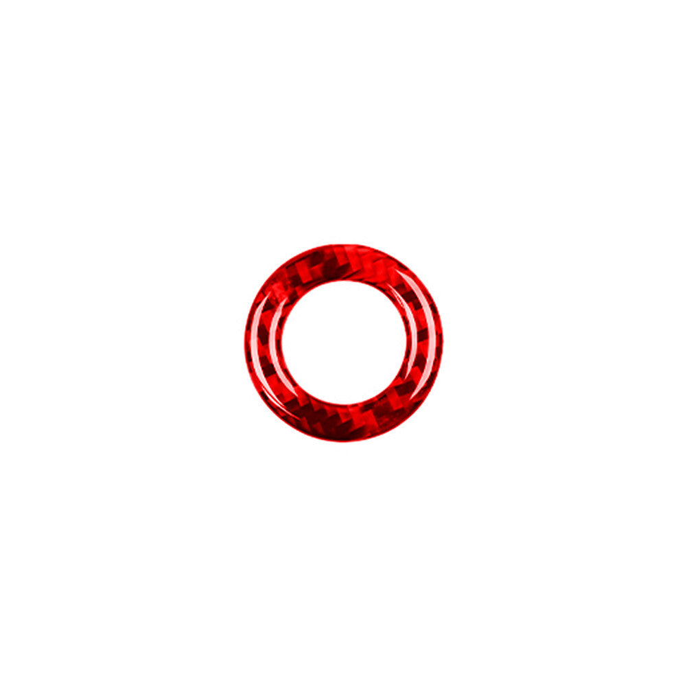 Red Carbon Fiber Ignition Switch Ring Trim Cover for Nissan Rogue 2014-2016