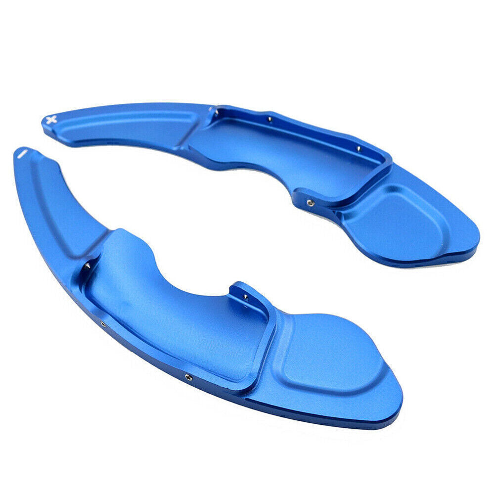 Pair of blue steering wheel paddle shifter extension trim for Lexus RC NX IS
