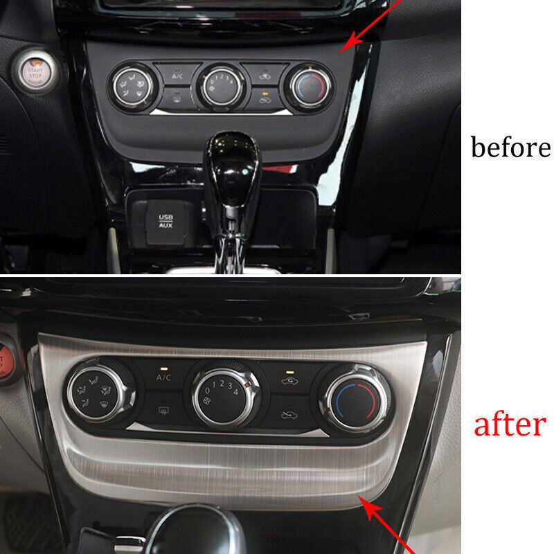 Console AC Switch Control Panel Trim for Nissan Sentra 2013-2019 Silver Titanium