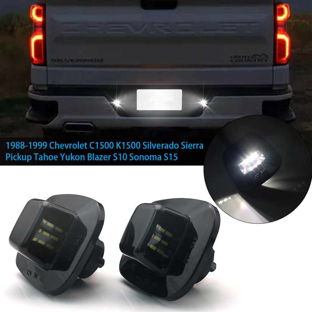 2x LED Number License Plate Light Lamps For 1988-2000 for Chevy C1500 C2500 C3500 US