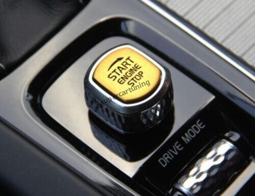 for Volvo XC60 2018-2023 Yellow Aluminum One-Button Start Switch Cover Trim 1PCS