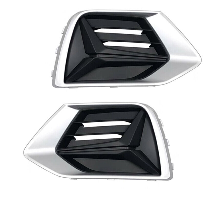 1Pair Front Bumper Grille Fog Lamp Fog Light Cover ABS for Audi Q3 2019-2022