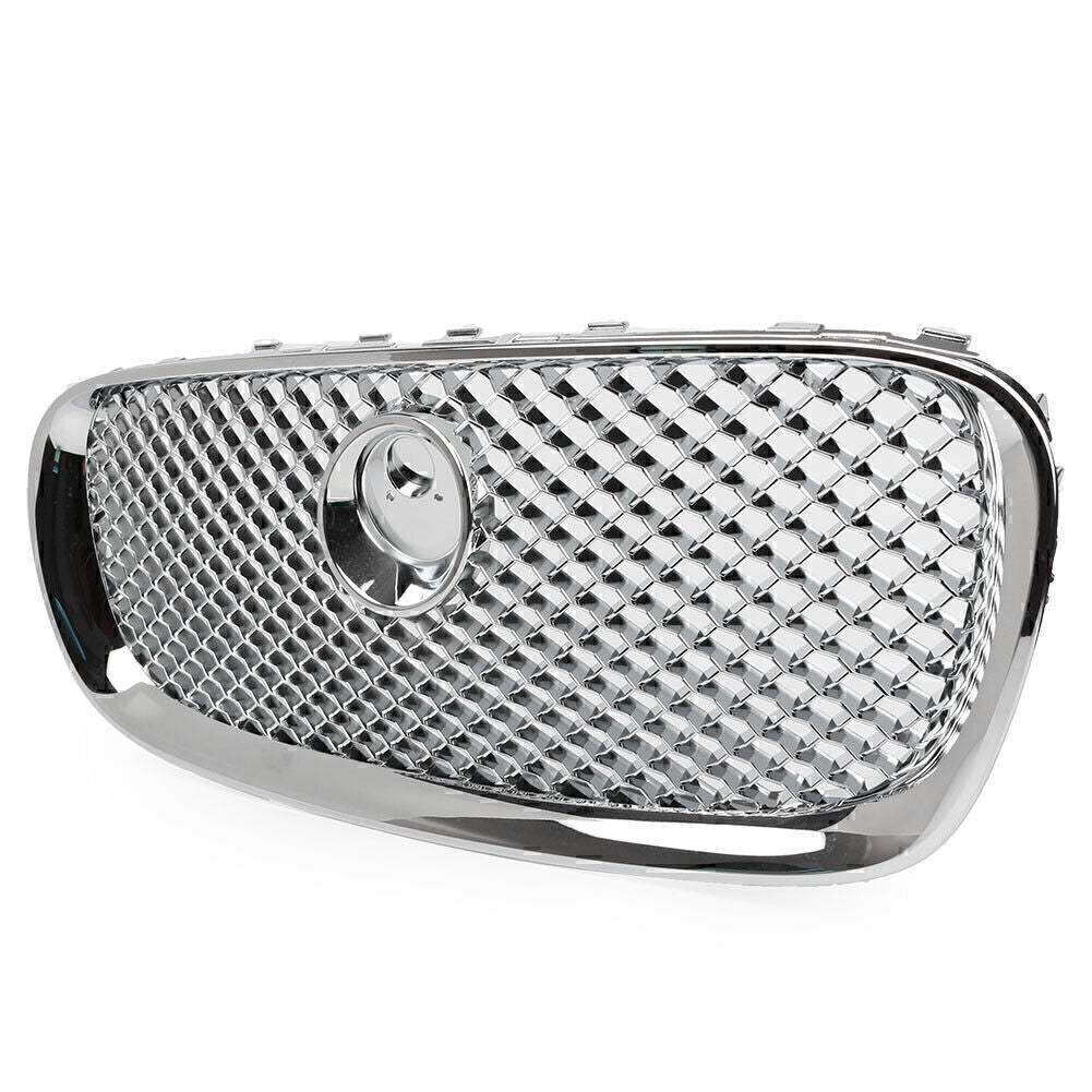 Front Upper Grille Mesh Grill Fit for Jaguar XF X-F 2008-2011 4 Door Silver Chrome