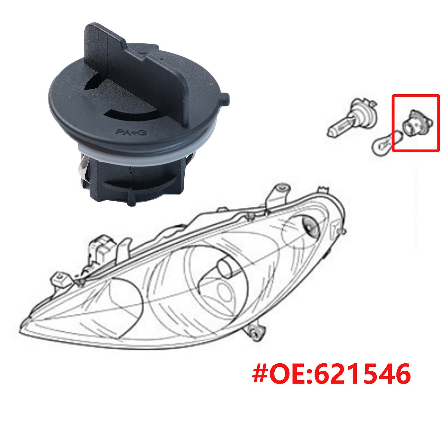 Indicator Turn Signal Bulb Holder Socket for Citroen C4 Cactus C5 C8 621546 AUS