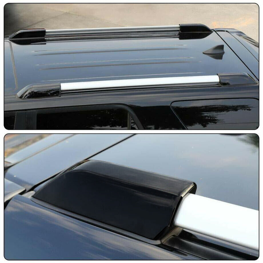 Black 4P Roof Rail End Cap Trim for Toyota 4Runner 2010-2023
