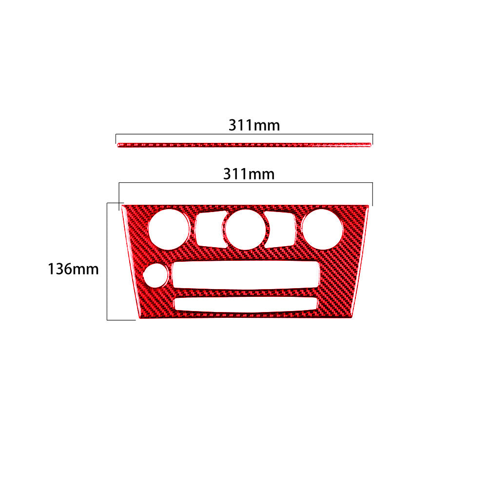 for BMW 6Series E63 E64 2008-2010 Red Carbon Fiber Climate Console Cover Trim