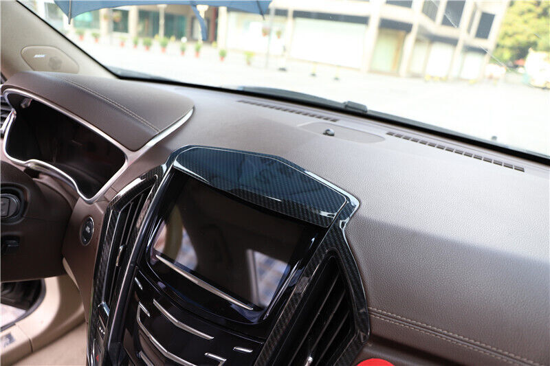 Inner Middle Console Navigation Panel Trim for Cadillac SRX 2010-15 Carbon Fiber
