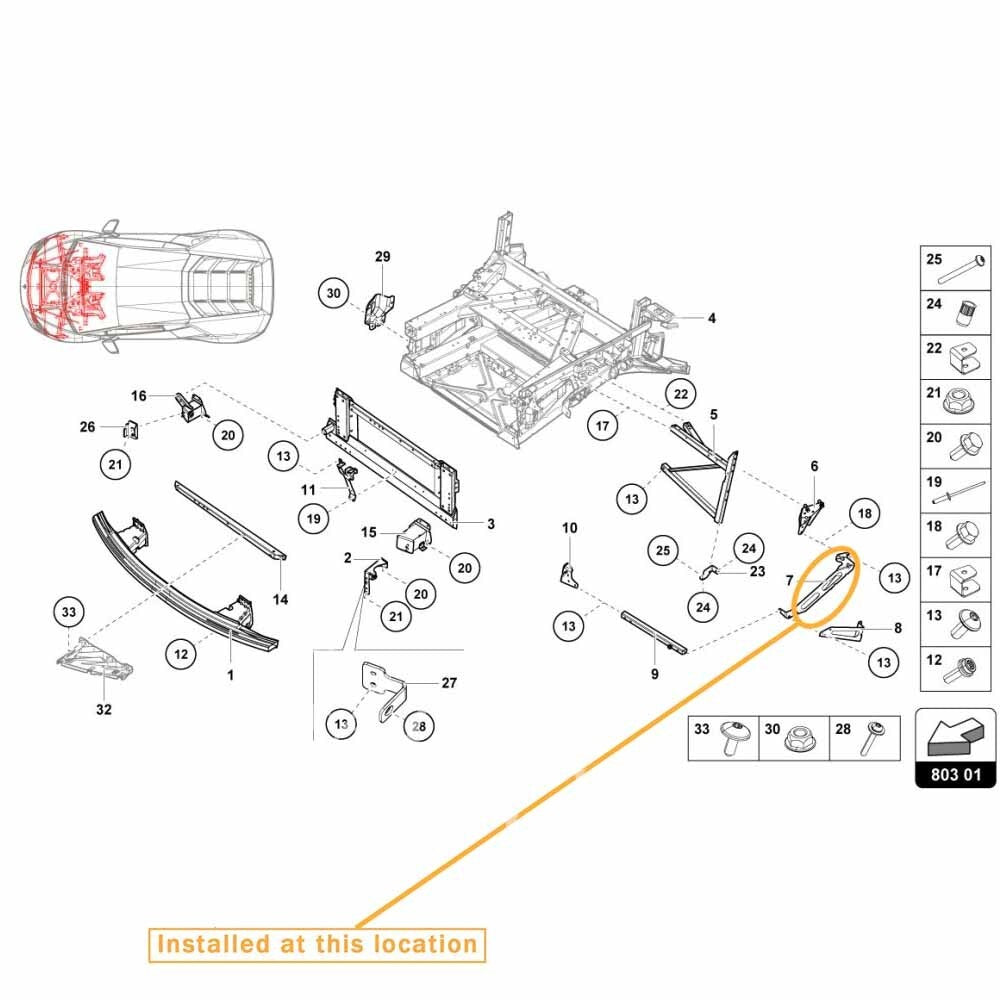 Left bracket for Lamborghini for Huracan LP580 610 - Equipment Manufacturer 4T0805327C