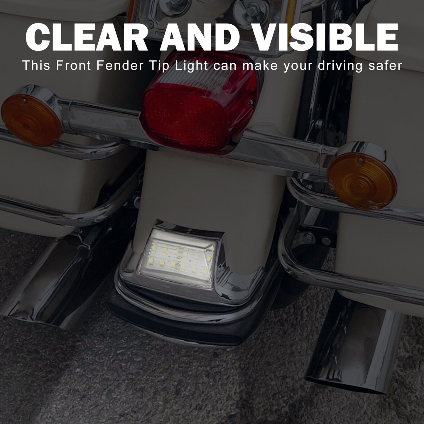 Rear Fender w/ Somke Lens Tip LED Light for Harley Electra Road Glide Softail