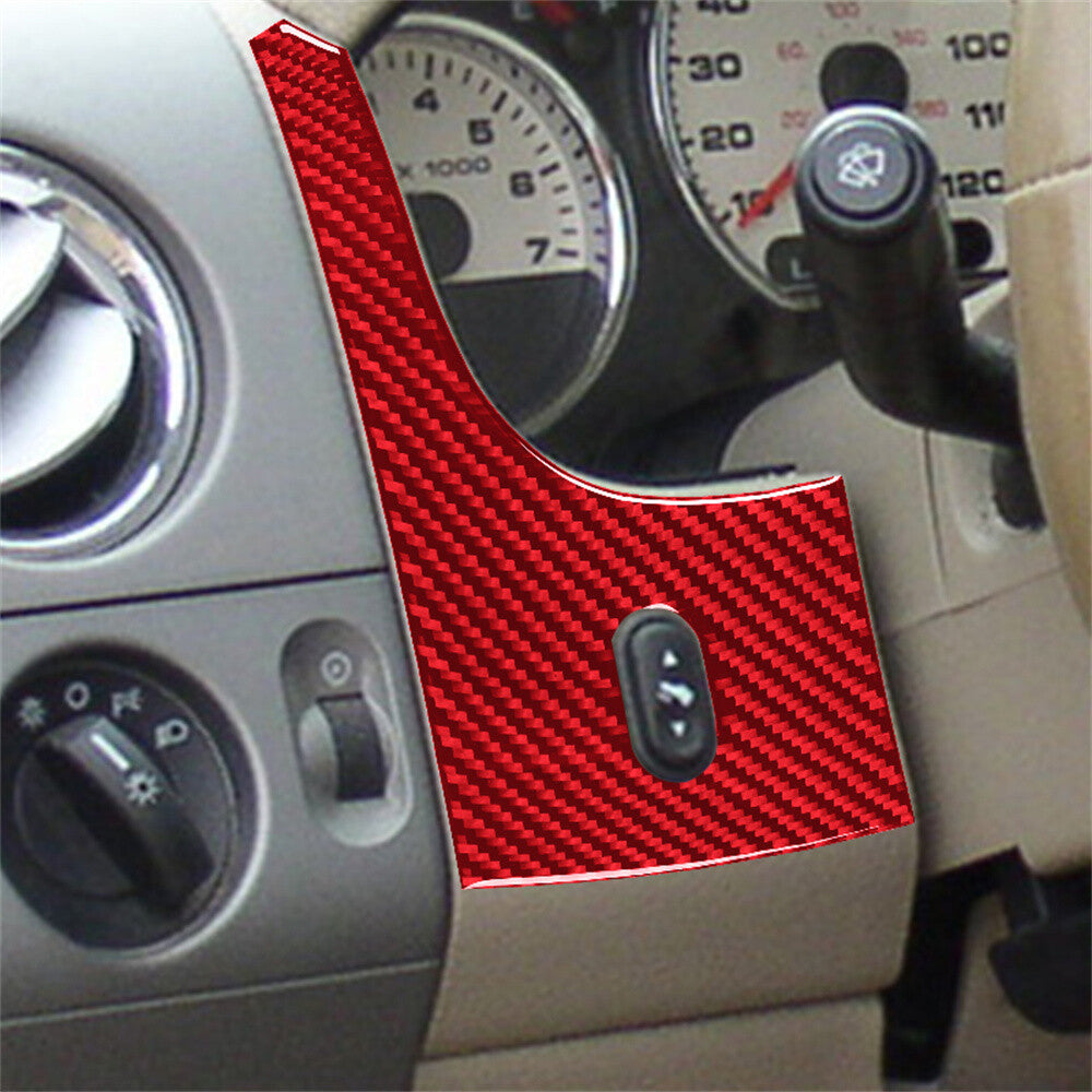 Red Carbon Fiber Steering Wheel Left Side Panel Trim for Ford F150 FX4 2004-2008