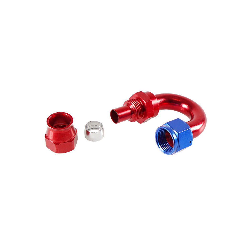 10AN PTFE Hose End Fitting 180Degree Aluminum Swivel AN10 For PTFE Hose Only Red